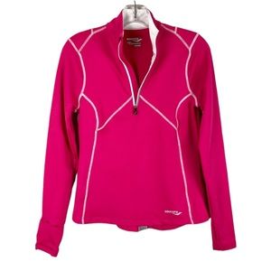 Saucony Half Zip Pink and White Athletic Top